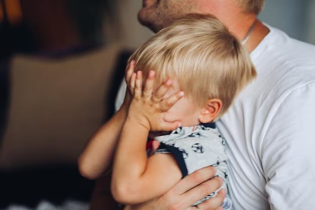 Child Hiding Face in Playful Moment