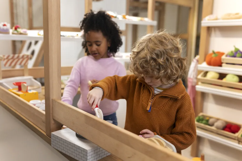 Children Engaged in Playful Cooking