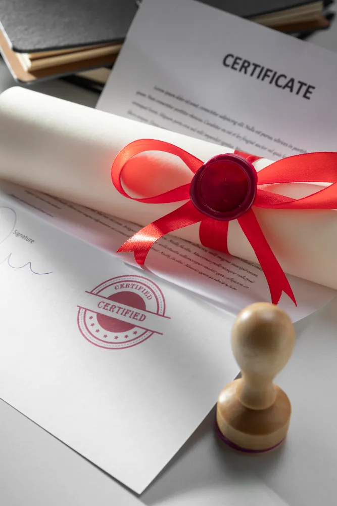 Elegant Certificate with Red Ribbon