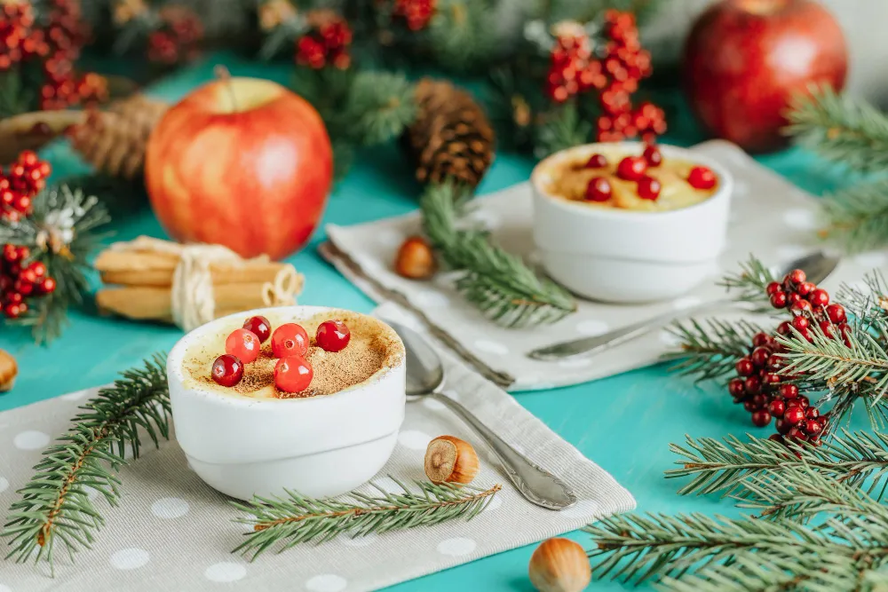 Cozy Holiday Table Setting with Treats