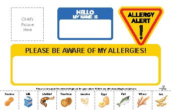 Allergy Alert Placemat