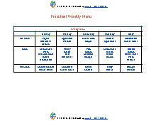 Weekly Menu