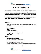 Make your own Sensory Bottles