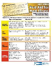 First Aid for Heat Illness Heat Illness Info Sheet